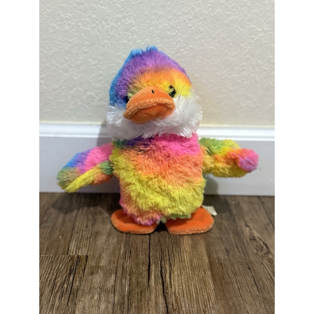 Dan Dee Chicken Dancing Musical  Plush RAINBOW COLORS Who Let The Ducks Out READ